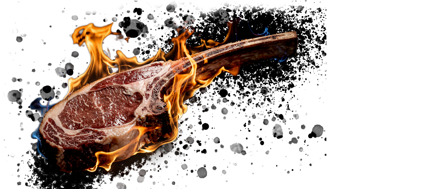 Tomahawk Steak Image with tagline; "Latin Soul"